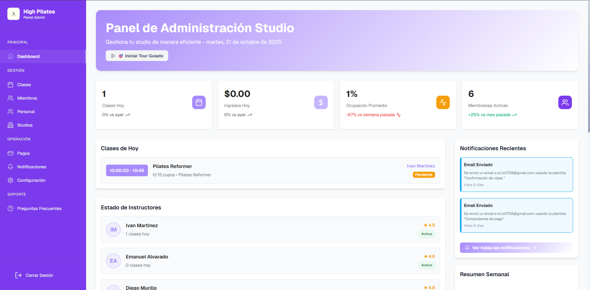 Amyra Dashboard Preview